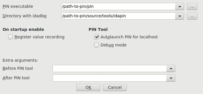 pin options