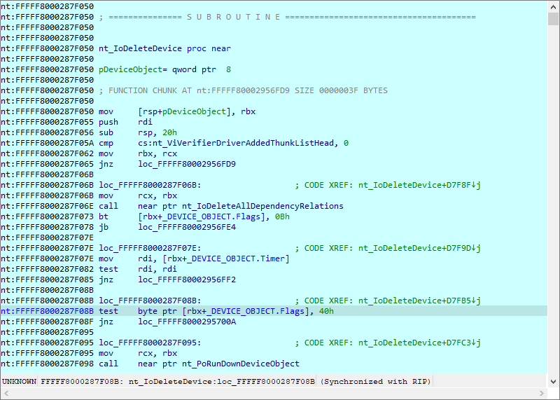 disasm listing