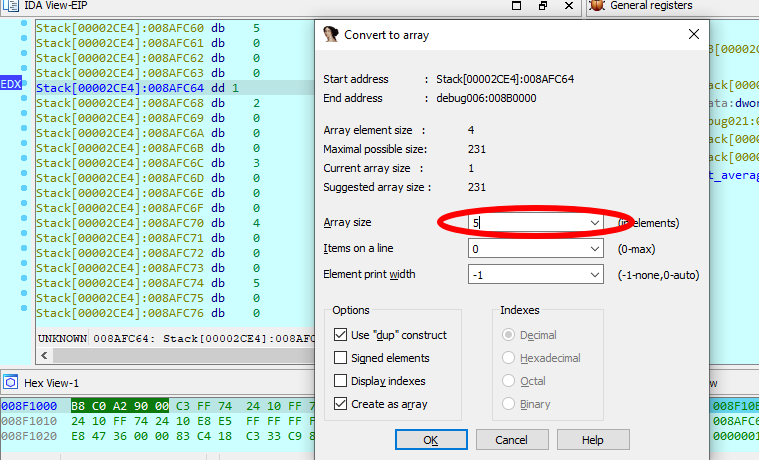 create array