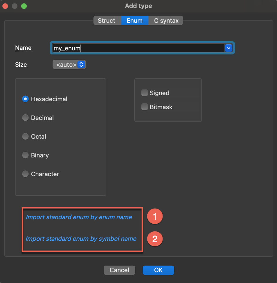 Import enum